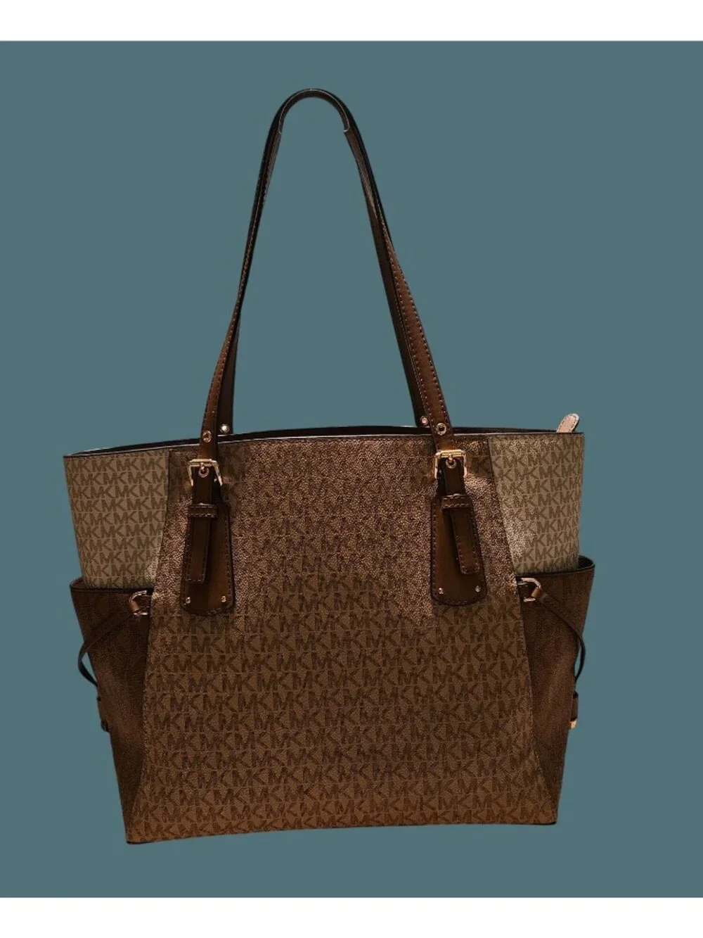 Michael Kors Voyager Color Block Signature Logo Tote Shoulder Bag